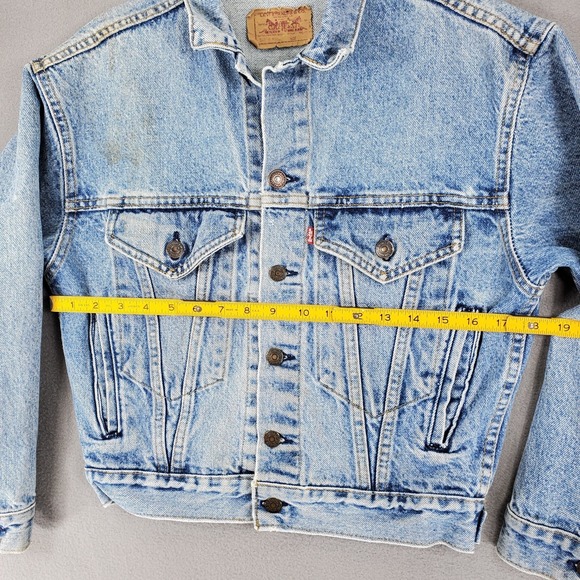 Vintage 90'S Levi's 57514 Stone Wash Denim Jacket Size L USA Made Petite - Picture 9 of 10